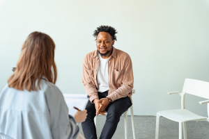 A man in sex addiction therapy.