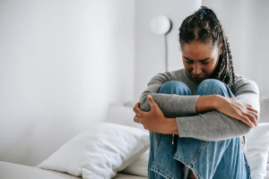 Woman struggling with porn addiction