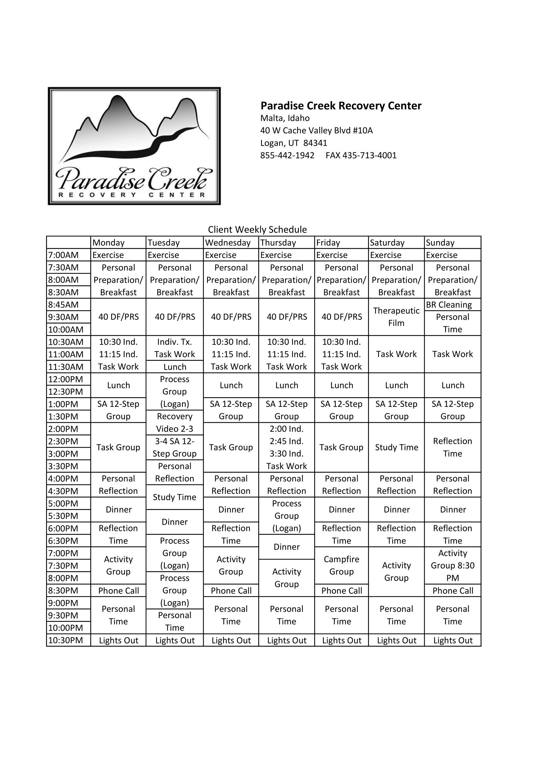 Client-Schedule